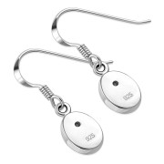 Abalone Oval Silver Earrings, e313h